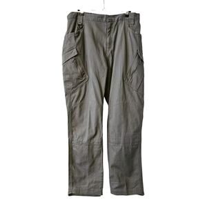 Mens Jifeng Grey Tactical Trousers Cargo Pants Size 38x32 Part Elastic Waist